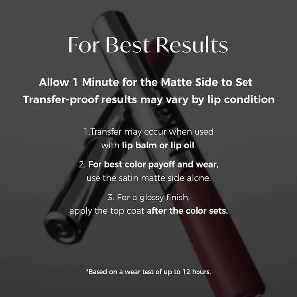 Perfect Twin Lip — Dual-Ended Liquid Lipstick with Velvet Matte Color and Glossy Shine