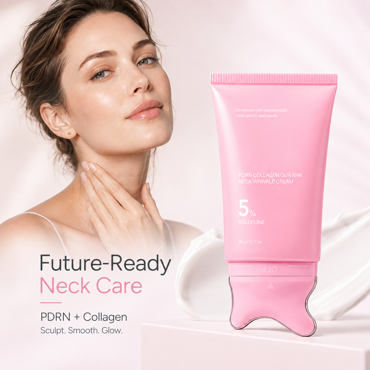 Peachlife PDRN Collagen Gua Sha Neck Cream