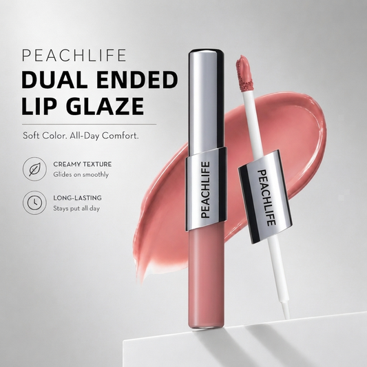 💋Peachlife™ Perfect Twin Lip💄 — Dual-Ended Liquid Lipstick with Velvet Matte Color and Glossy Shine
