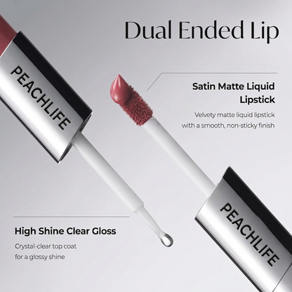 Perfect Twin Lip — Dual-Ended Liquid Lipstick with Velvet Matte Color and Glossy Shine